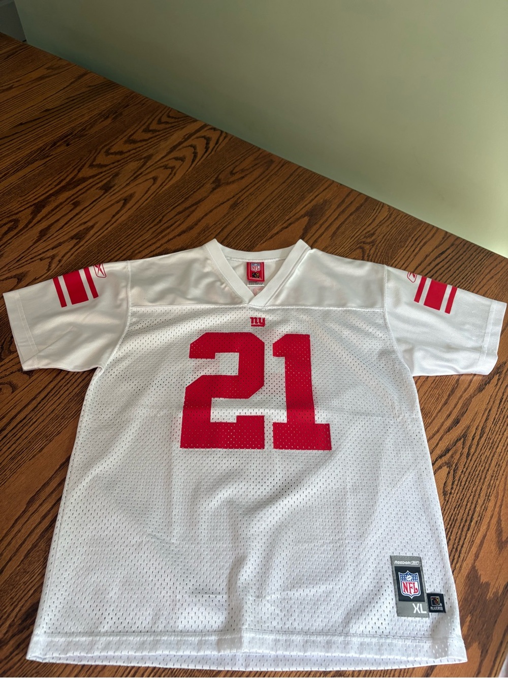 New York Giants Kids White and Red #21 Football Jersey